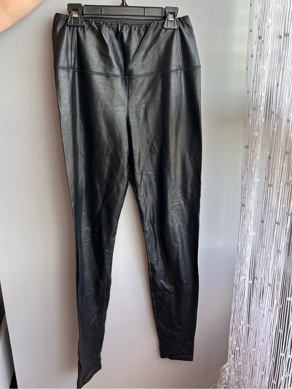 WILFRED Black Faux Leather Leggings